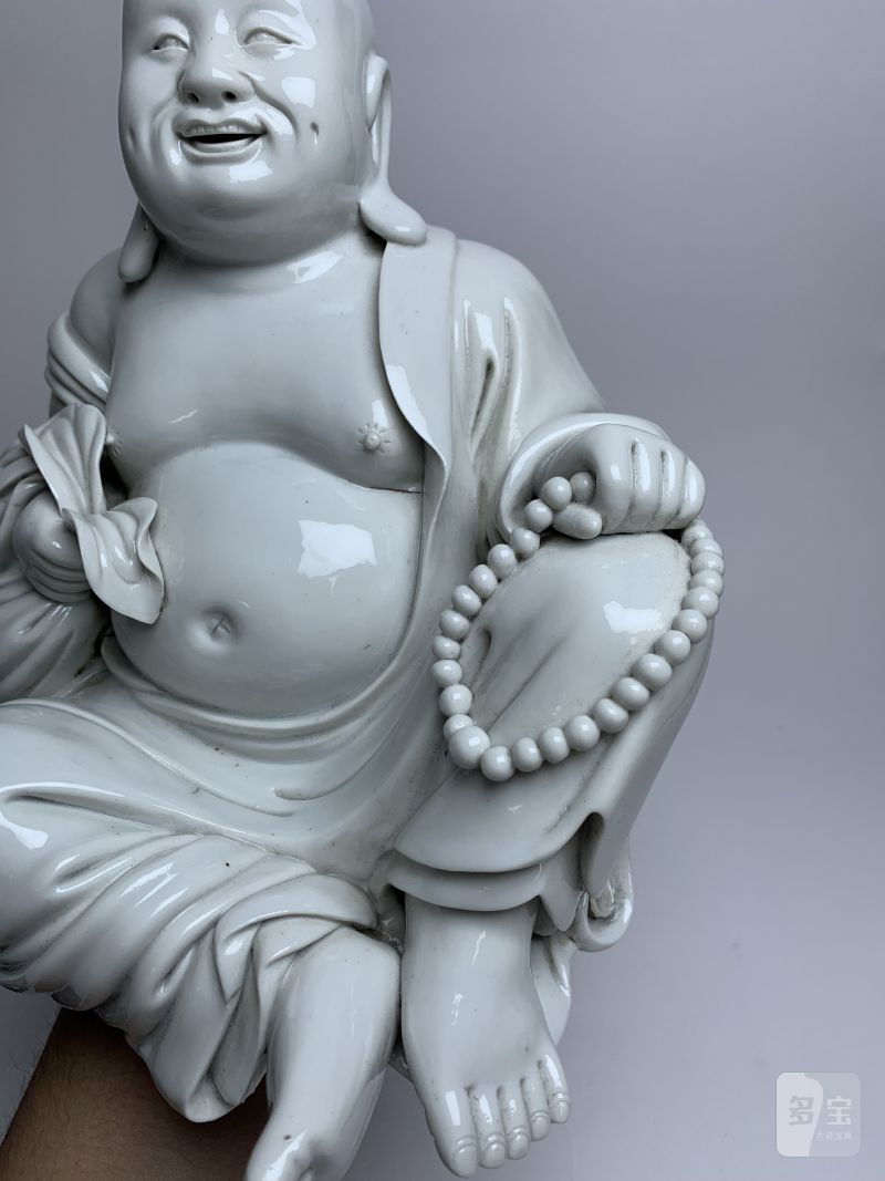 清 德化窑弥勒坐像（带木座） - 图7
